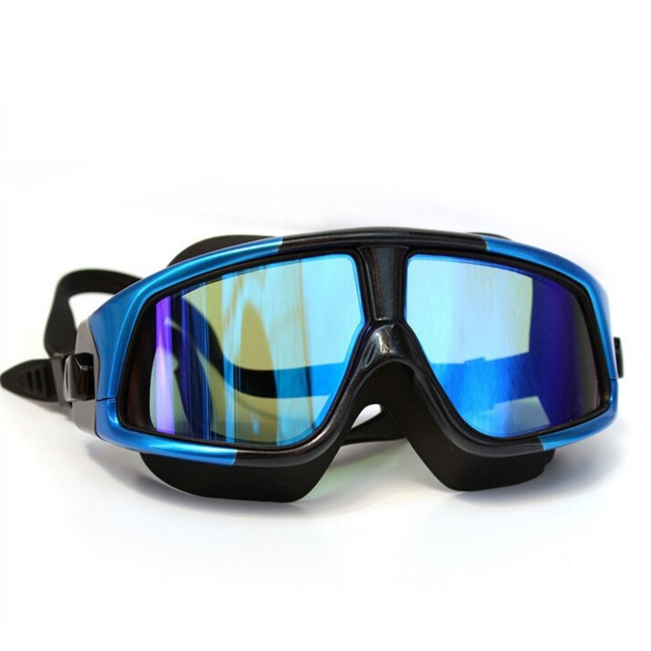 Swimming Goggles Comfortable Silicone Large Frame Swim Glasses Anti-Fog UV Men Women Swim Mask Waterproof: Red