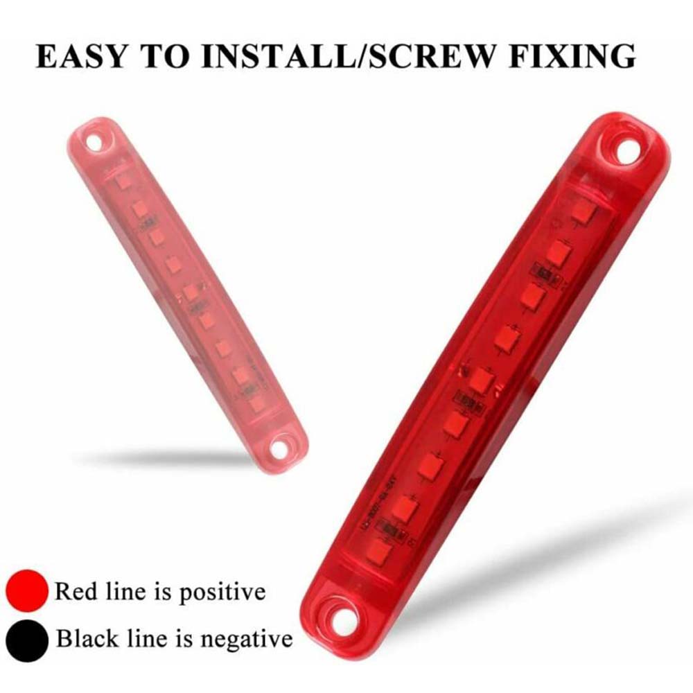 20 Pièce Rouge 24V Côté Arrière 12 LED Long Marqueur Feux pour Scania 20 Pièce Rouge 24V Côté Arrière 12 LED Long Marqueur Feux pour Scania