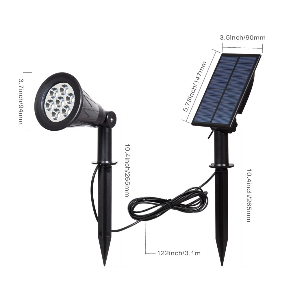 Khlitec 7 Led Solar Spotlight Met Zonnepaneel Auto Kleur Veranderende Outdoor Verlichting Zonne-energie Tuin Lamp Wandlamp