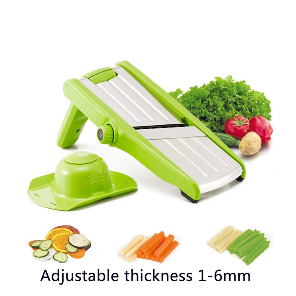 Adjustable Mandolin Vegetable Slicer and French Fry Cutter Food Slicer Vegetable Julienne,Premium Stainless Steel: Default Title