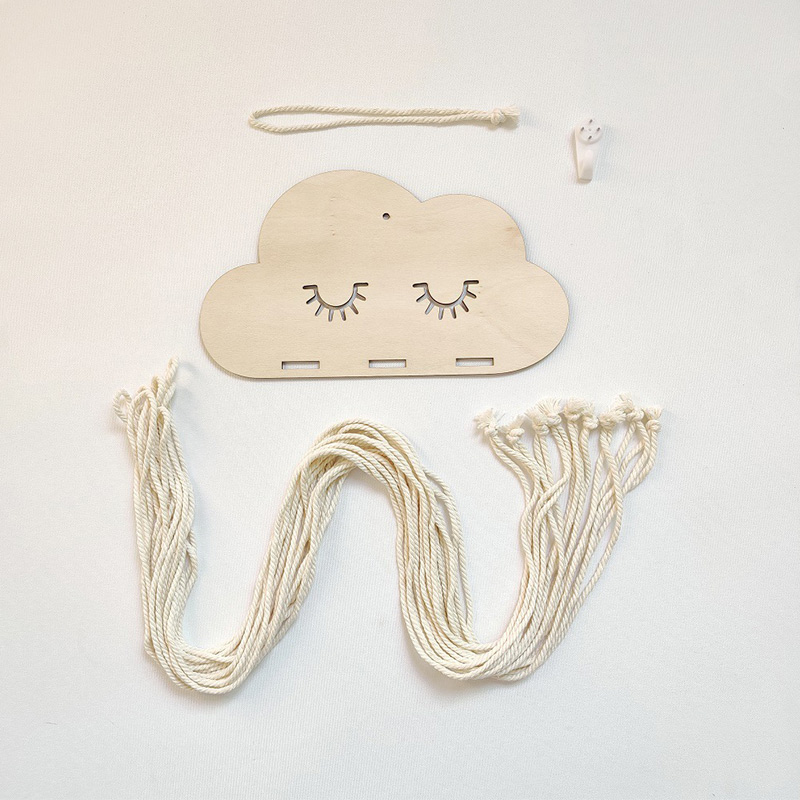 New wood Cloud Baby Hair Clips Holder Princess Girls Hairpin Hairband Storage Pendant Organizer per gioielli ornamenti da parete: Default Title