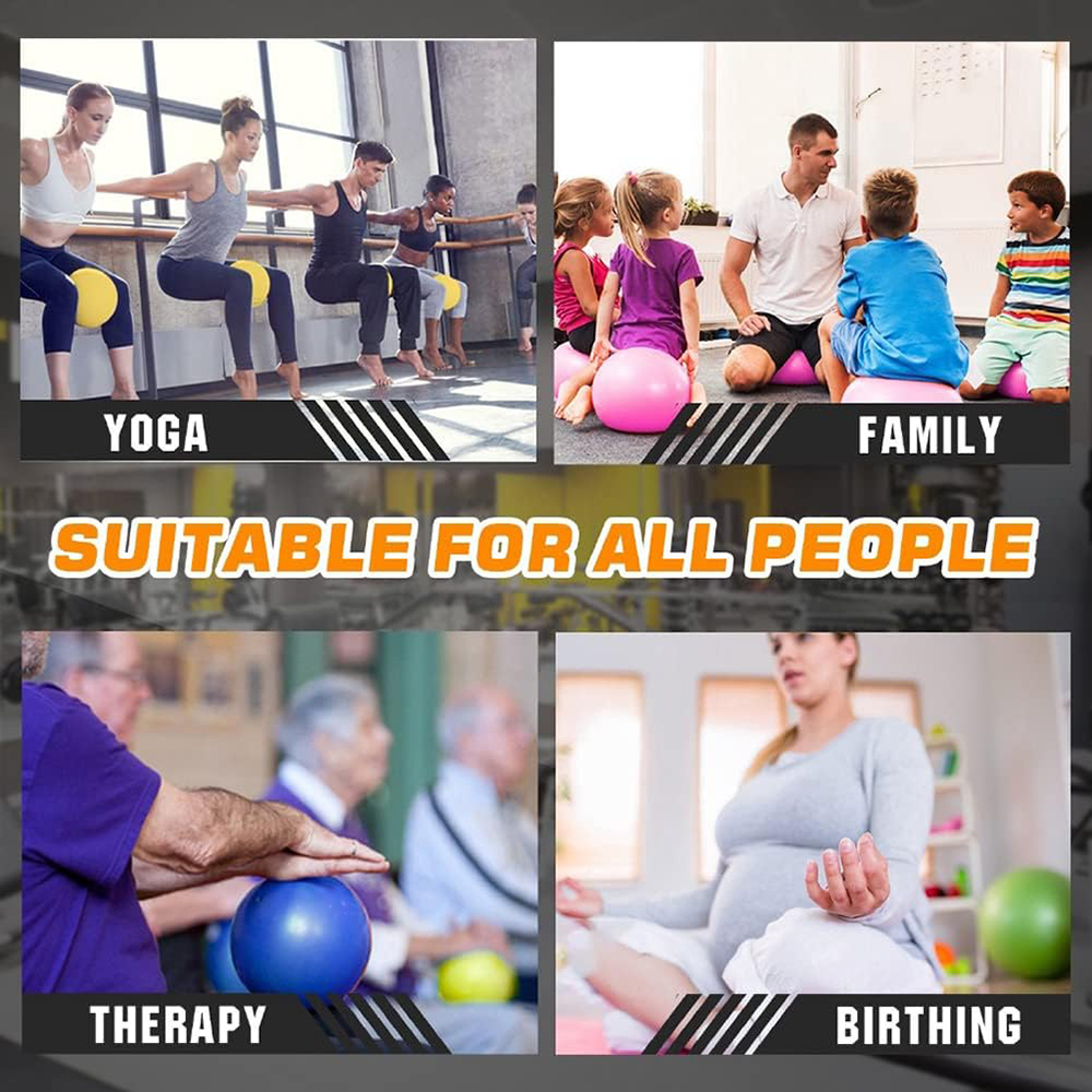 9 tums yogaboll mini-övningsboll pilatesboll sportträning gym anti-spräng- och halksäkra bollar sjukgymnastik