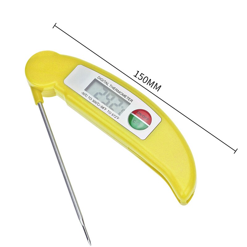 Foldable Food Thermometer Probe Digital Thermometer for BBQ Kitchen Meat Kitchen Liquid Water Oil Temperature Gauge