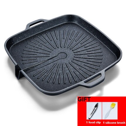 Barbecue Plate Korean Style Maifan Stone BBQ Pot Without Oil Fume Outdoor Picnic Non-Stick Cooker Iron Plate BBQ Plate: NO-8