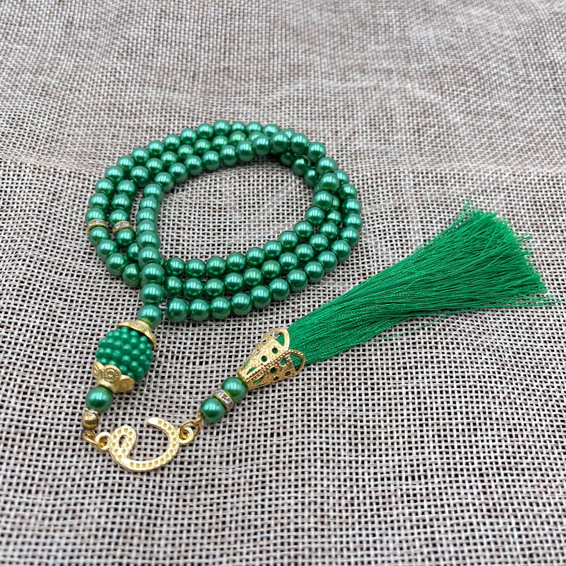 Nuevas perlas de vidrio borla estilo turco Rosario musulmán cuentas de oración islámica pulsera para mujeres accesorios de joyería 6mm 99 Uds
