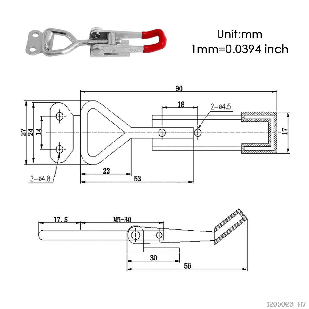GH-4001 Quick Toggle Clamp 100Kg 220Lbs Holding Capacity Latch Metal Hand Tool