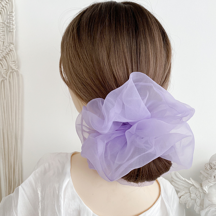 Para mujer, Scrunchie de encaje de gran tamaño para el cabello, cuerdas elásticas para el cabello de Color sólido, lazos para el cabello, banda para el cabello, accesorios elegantes para el cabello: Verde militar