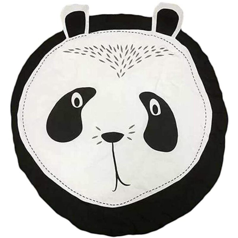 Tecknad panda bomull barn kryper matta barn spel runda pad baby rum dekoration matta