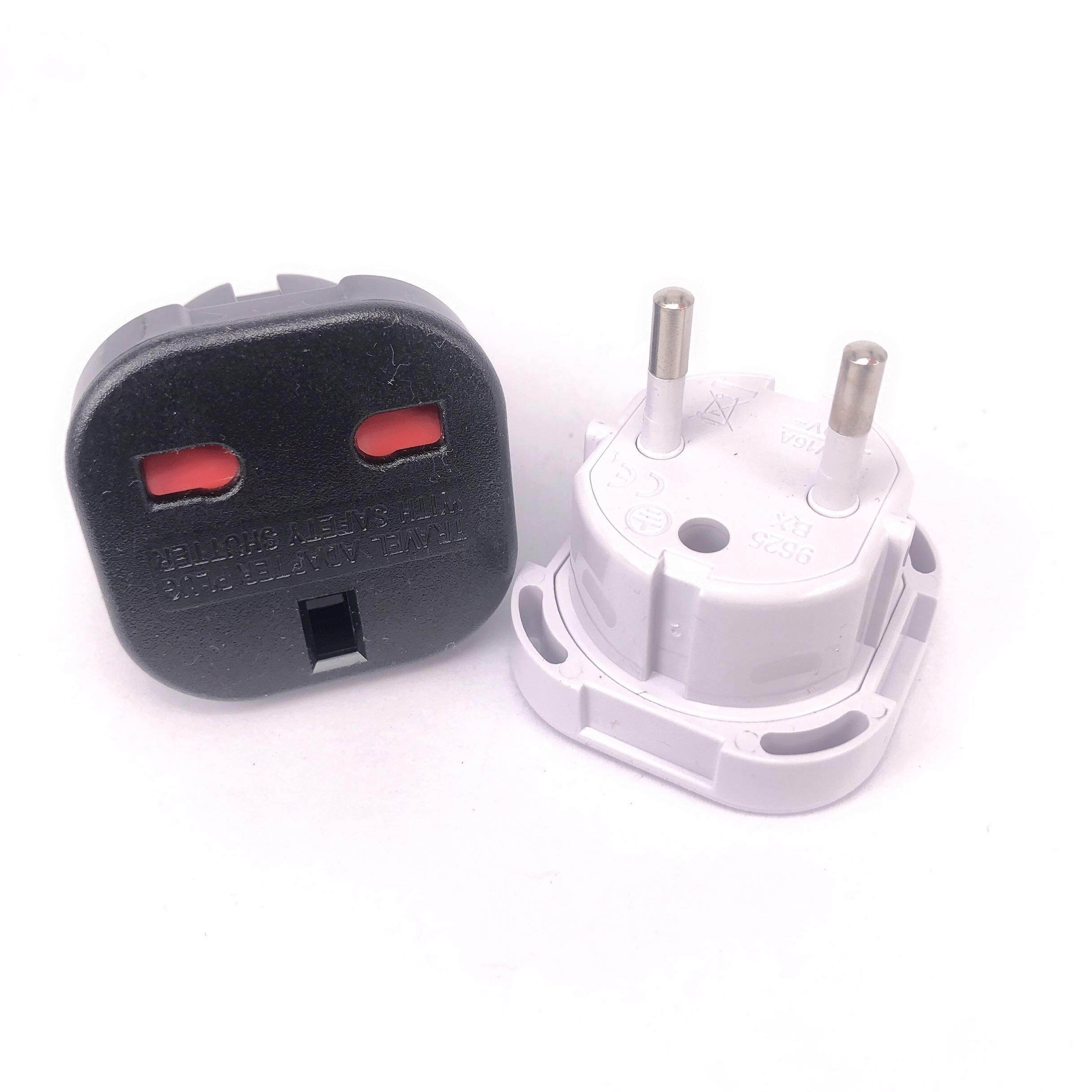 reise uk til  eu 240v adaptere europlugg vekselstrømlader adapter omformer stikkontakt svart mayitr