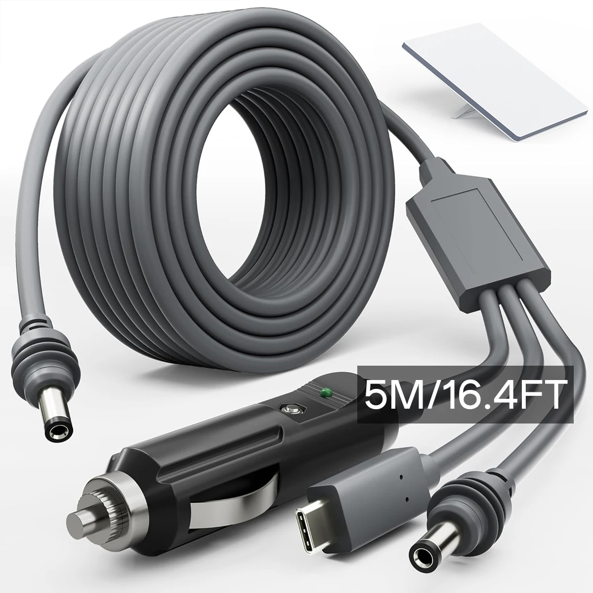 For Starlink Mini 3in1 DC To TypeC/DC/car Charging Power Cable IP65 Waterproof 3in1 To Typec 2464-20AWG Cable For Starlink Mini: GRAY