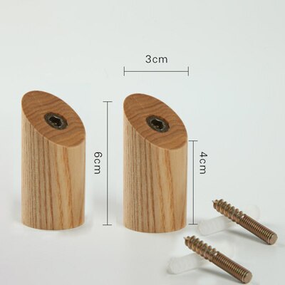 Crochets pour Robe en bois, décoration murale en bois de chêne, crochets pour manteaux, porte-vêtements, Europe du nord: 2pcs 6cm