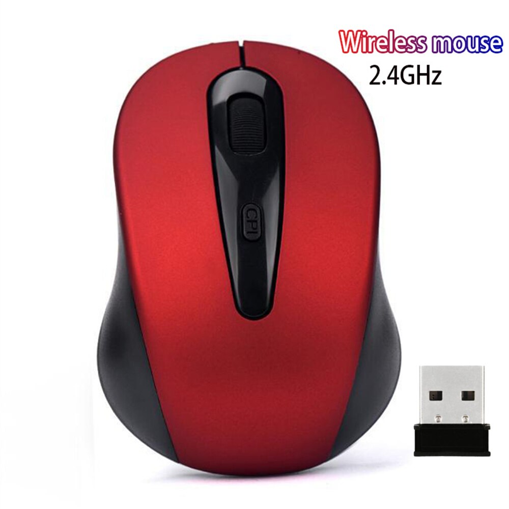 2.4G Wireless Mouse1600DPI Adjustable Mini Optical Computer Mouse For laptop Desktop: Red