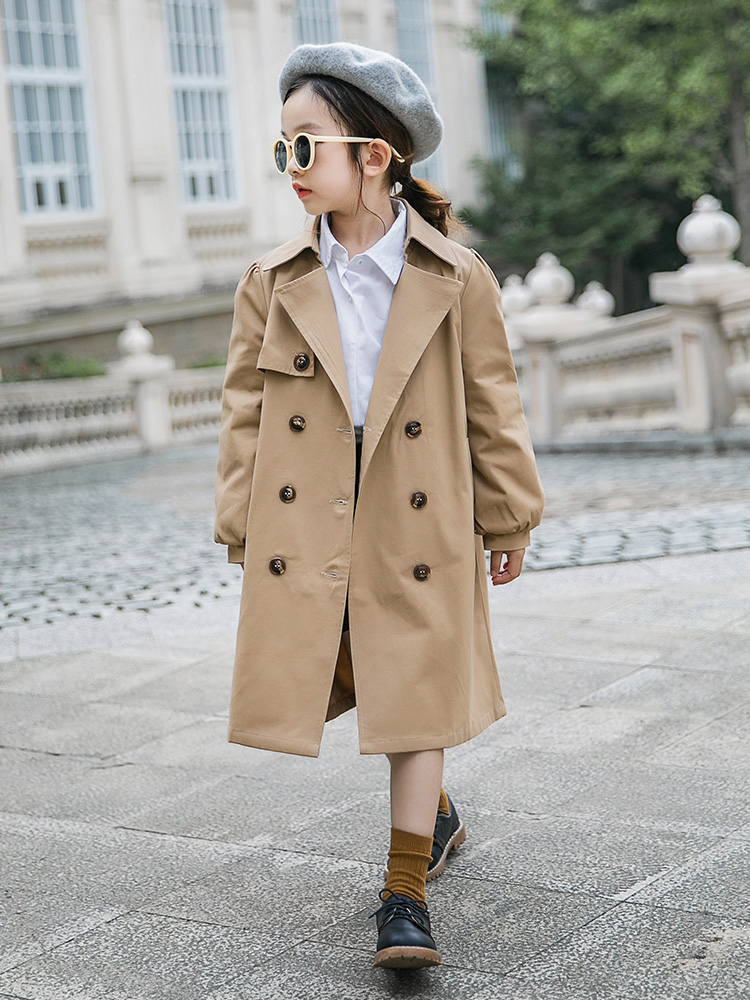 Gabardina Lisa para niñas, abrigos rompevientos de a la , prendas de vestir largas para adolescentes, tops 16y WS992, novedad de primavera y otoño de