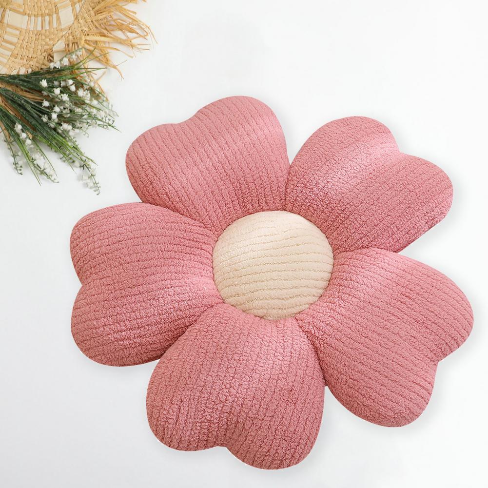 Coussin de fleurs en peluche à 5 pétales, décor de chambre Girly, oreiller tournesol, baie vitrée, réglage de fleurs roses, oreiller de siège de chambre d'enfants