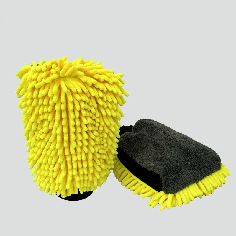 Bilvask handsker bil rengøring værktøj blød absorberende handske auto detaljer vaske handske klud blød og tyk mikrofiber handske