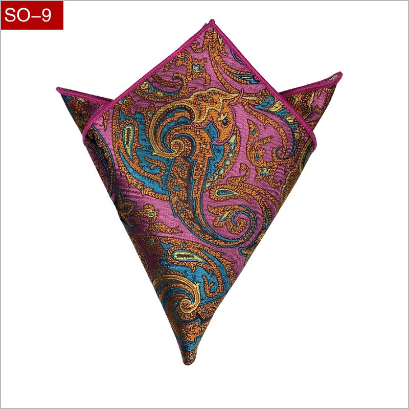 Heren zakdoek luxe jacquard stropdas voor heren paisley pochet handdoek zakdoeken 26.5cm volledige jurk accessoires: Zy-so -9