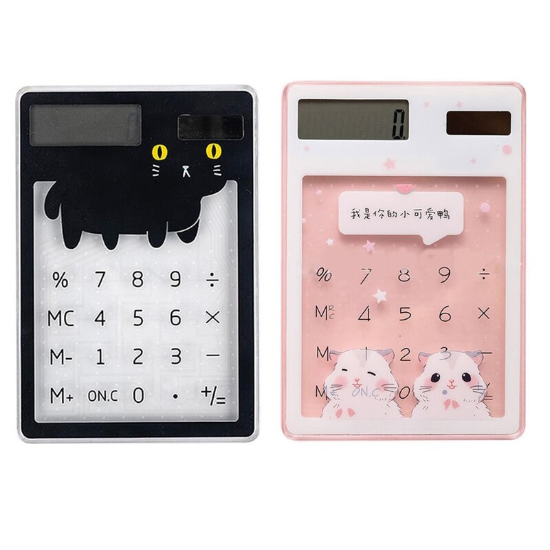 cute cartoon 8-digit calculator Solar energy mini Portable calculator kawaii 62KA