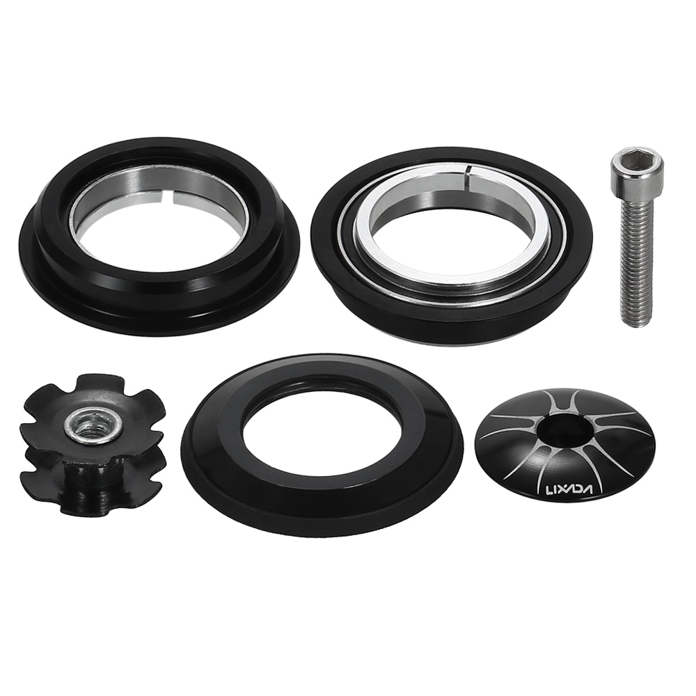 Lixada, pieza de cabeza CNC, sin rosca, separador de bicicleta cónico, cubierta de anillo, Dirección de bicicleta, auriculares, cartucho sellado, rodamiento de columna de dirección