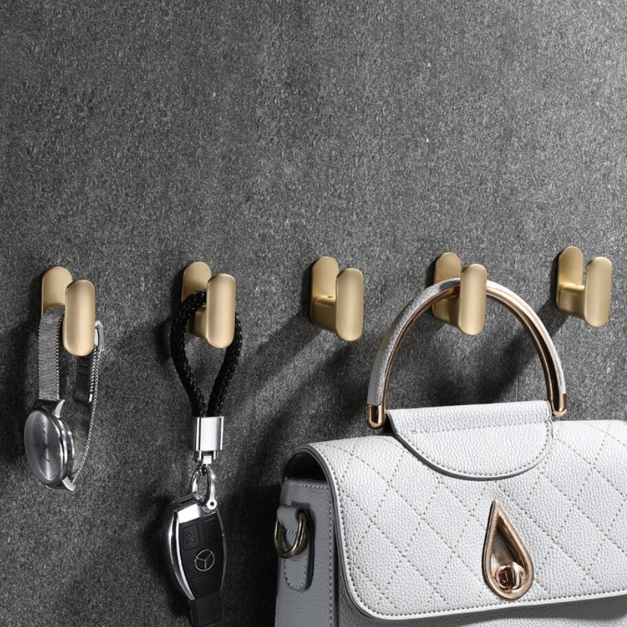 Geborsteld Goud Jas Haak Badkamer Muur Haak Deur Terug Haak Enkele Jas Haak Wc Handdoek Haak Messing Materiaal