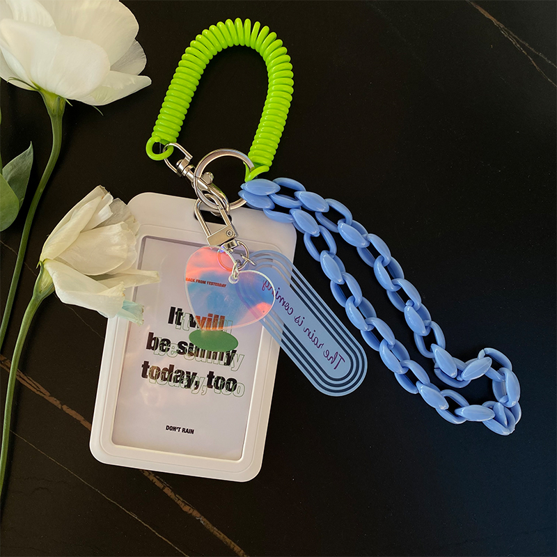 Ins Kaarthouder Sleutelhanger Liefde Decoratie Tas Hanger Kaart Mouw Werkkaart Cover Id Card Case Student Tas Hanger