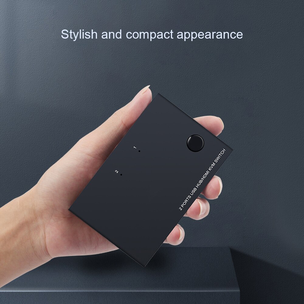 Hdmi kvm-switch 2 -poorts 4k usb-switch kvm vga-switch splitterbox kvm-switch hdmi usb-hub voor het delen van printer, toetsenbord en muis