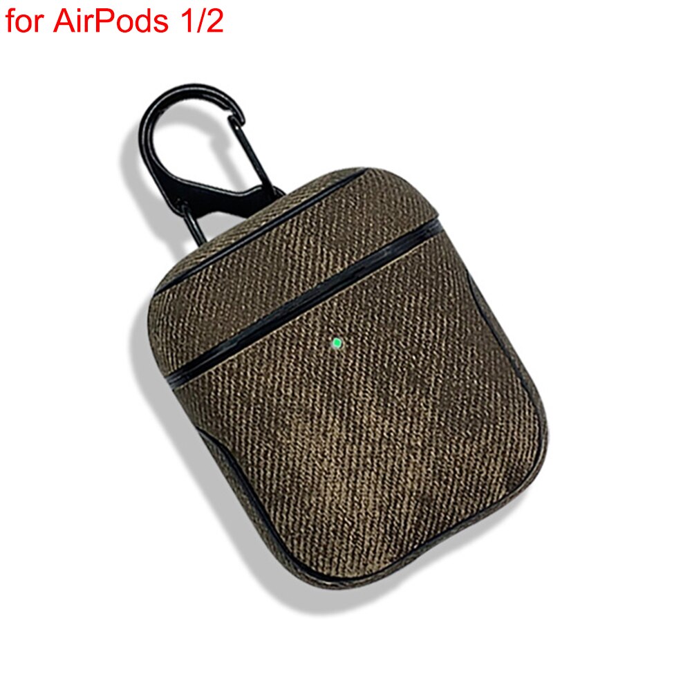 Bluetooth Kopfhörer Leder Fall Für Apple AirPods 1 2 Pro Stoff Anti-verloren Stoßfest Abdeckung PU Haut Für Luft schoten 3 Mit Haken