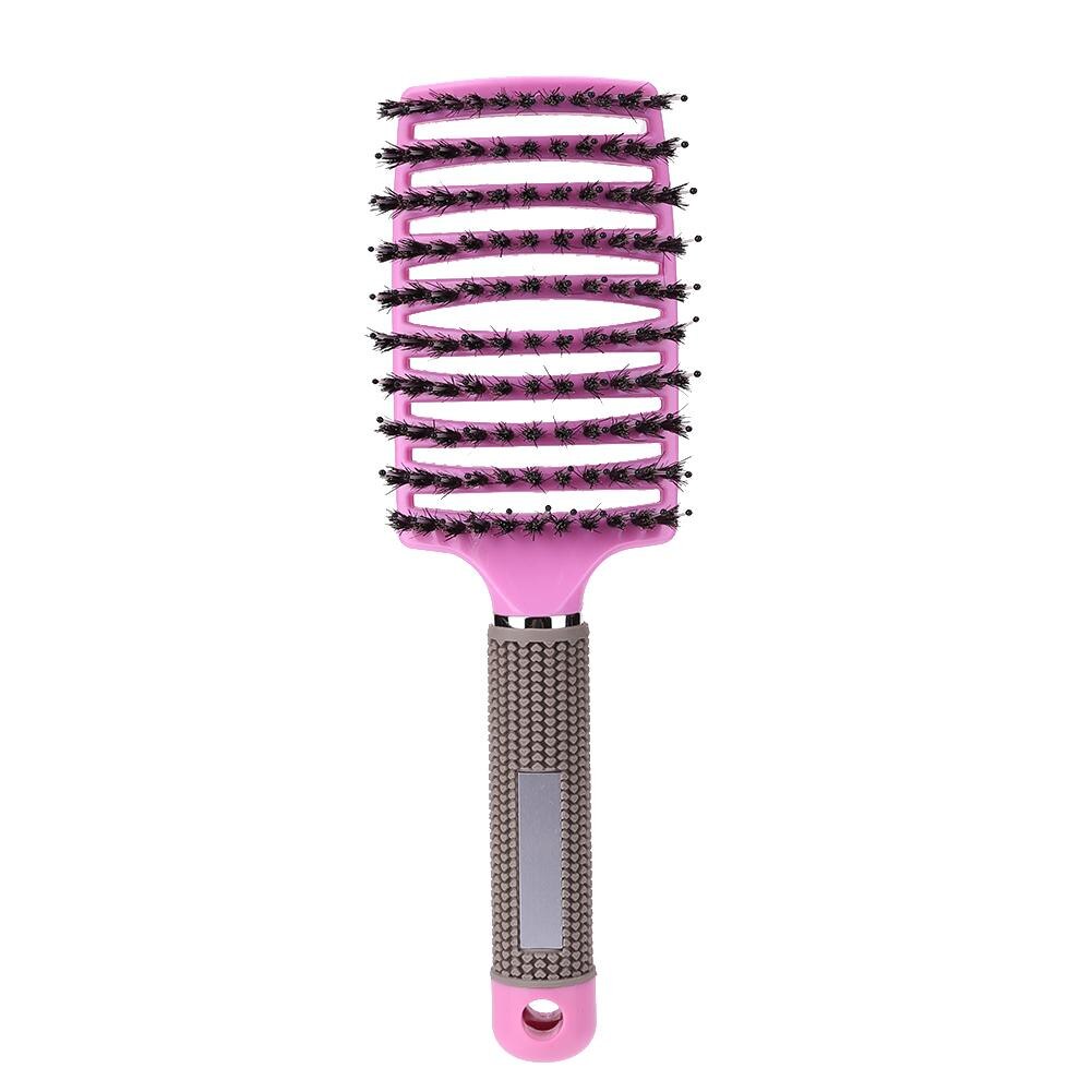 Cheveux cuir chevelu Massage peigne soies 3 couleur femmes Nylon cuir chevelu Massage soies cheveux peigne bouclés droite Anti statique brosse à cheveux outils: Rouge