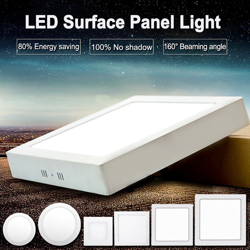 Tak downlight lampa led panel ljus 6w 9w 13w 18w 24w kall/varm vit led ytpanel lampa för inomhusbelysning