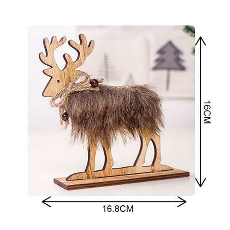 3 Maten Kerst Herten Houten Xmas Tree Harige Elanden Hangers Ornamenten Voor Home Christmas Party Decoratie Benodigdheden L