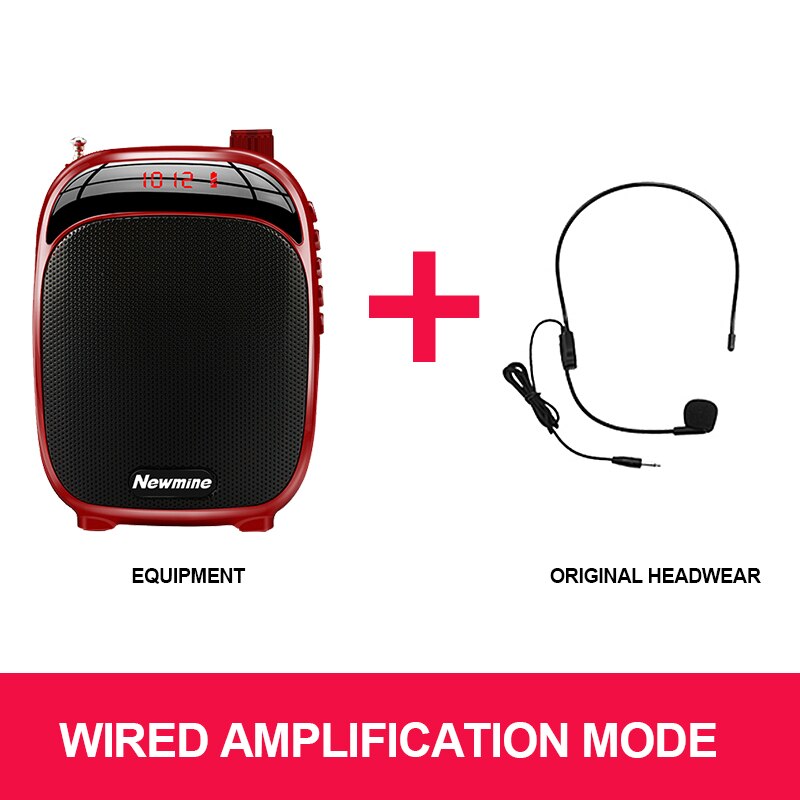 Bærbar megafon højttaler stemmeforstærker trådløs megafon med mikrofon sort / lyserød / rød radio til udendørs undervisningskonference: Bundt 1 rød