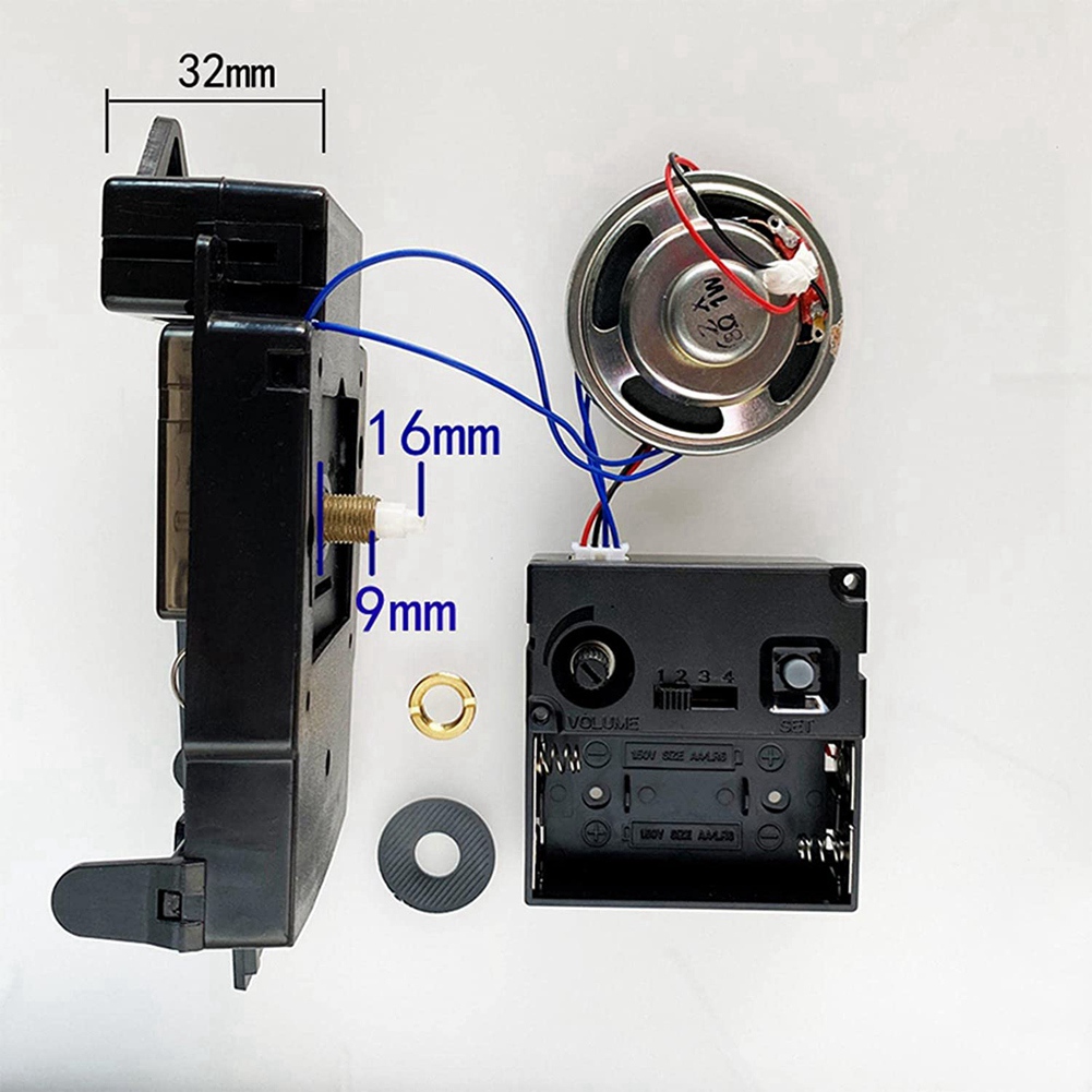 Quarz pendel uhrwerk mit schwarzen Zeigern mit Spieluhr lautsprecher batterie betriebener Melodie mechanismus für DIY-Uhr