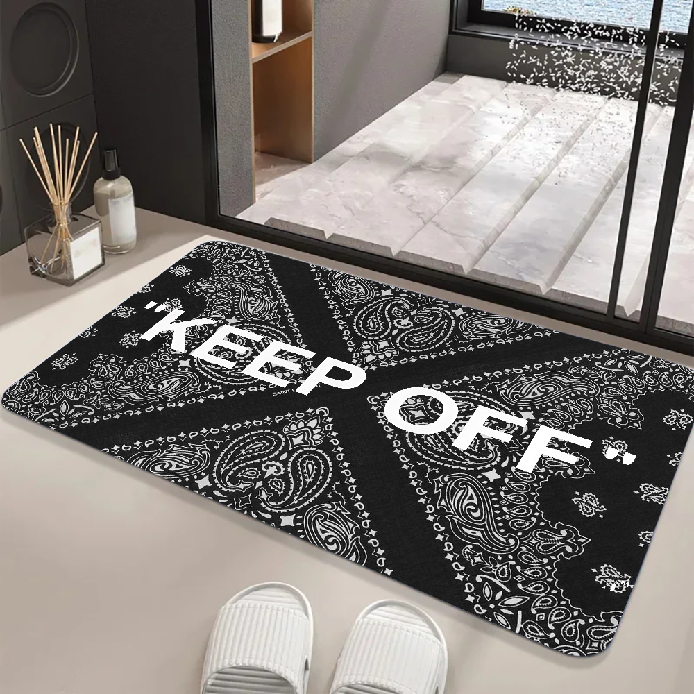 Keep Off Area Rugs Floor Mat Black and White Carpet Door Mat Rug for Bed Sofa Decoration Protect Your Personal Space 40x60cm: Red