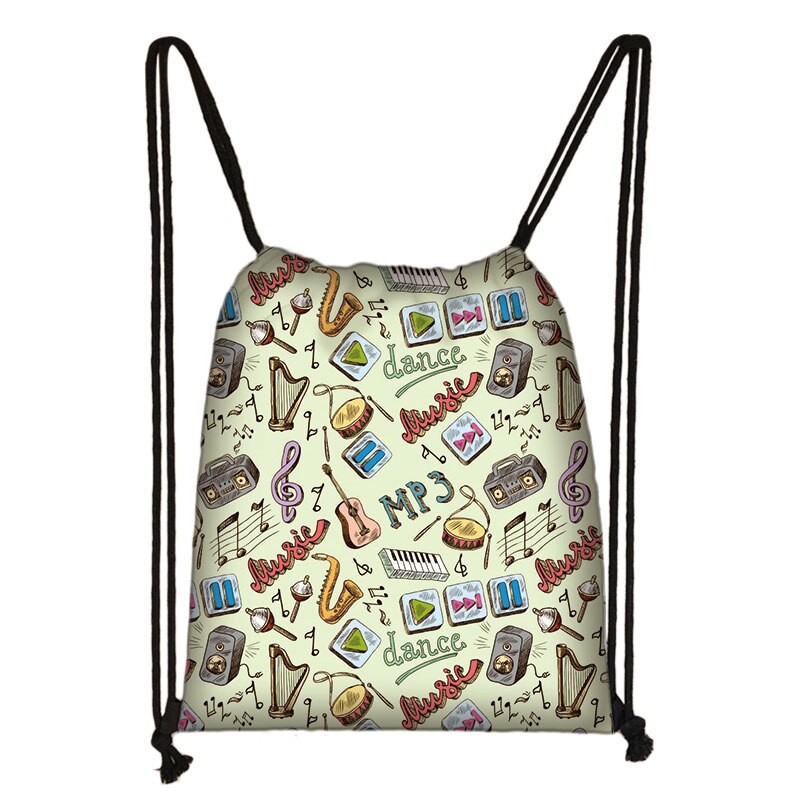 Mochila de Piano/guitarra con cordón para mujer, bolsa de viaje para adolescentes, niños y niñas, bolsa de almacenamiento para notas musicales: skdpiano22cw
