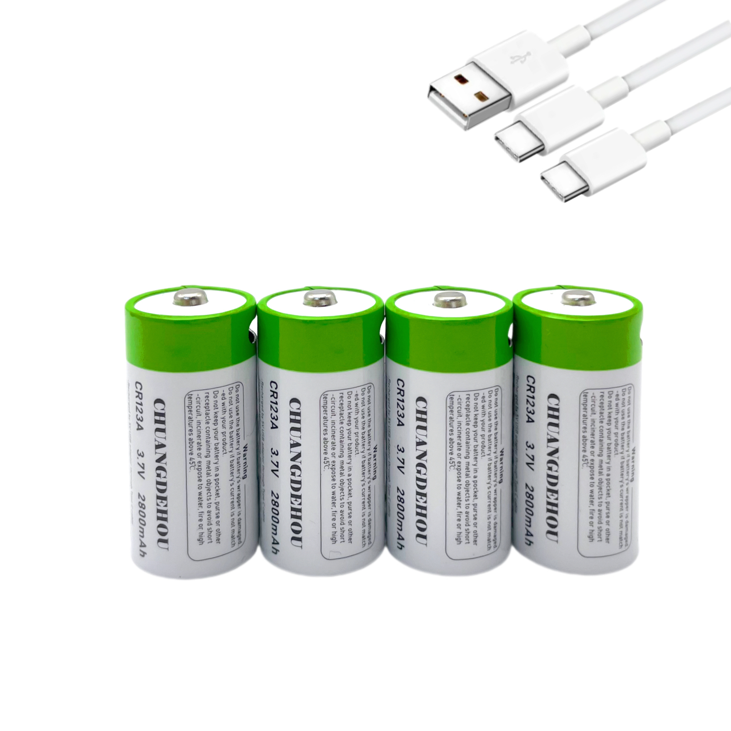 Wiederaufladbarer Akku Cr123A, 3,7 V Lithium-Ionen Cr123A/16340, geeignet für LED-Taschenlampen, Reise-Wandbatterie, Typ-C-USB-Kabel, schnelles Aufladen: Rosa
