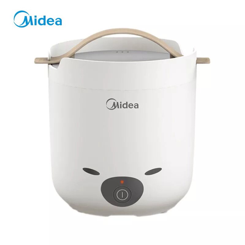 Midea-Olla arrocera eléctrica portátil de acero inoxidable, 1,3l, electrodomésticos de cocina multifuncionales para dormitorio de baja potencia, disponible: Blanco / EU
