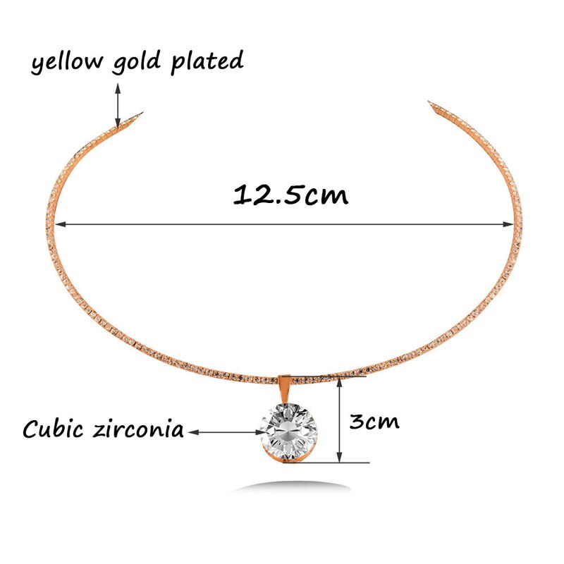 SINLEERY – ensemble de bijoux en zircone pour femmes, boucles d'oreilles rondes et ras du cou, collier Torques, ZD1 SSP