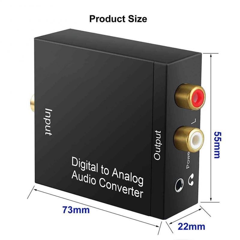 Audio Splitter Optische Coax Toslink Digitaal Naar Analoog Converter Rca L/R Stereo Audio Digitale Fiber Turn Analoge Audio converter