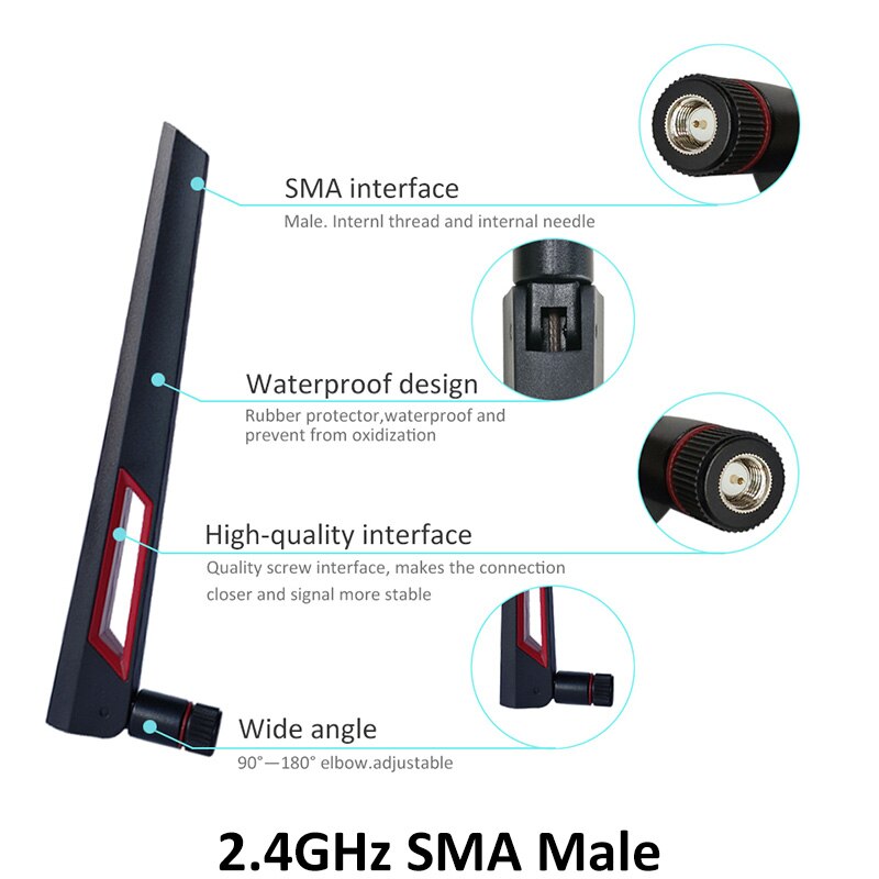 Wifi antenne antenne 2.4g mobilnettet booster bil para modem sma hf telefon longo alcance signal ruter lte gsm wi-fi carro