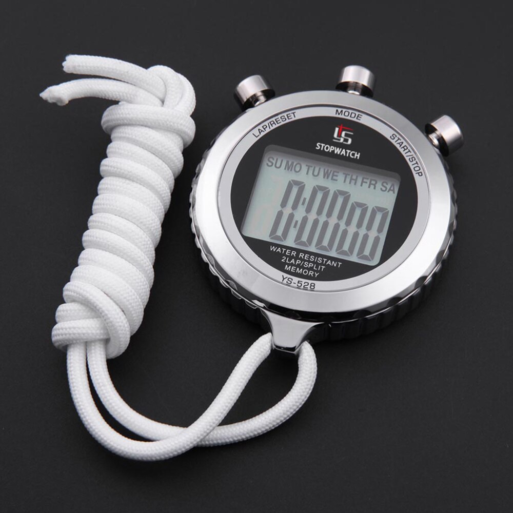 1 Pc Digital Timer Movement Sports Stopwatch Multi-function Electronic Timer Time Record Device for School Sports Game (Silver)
