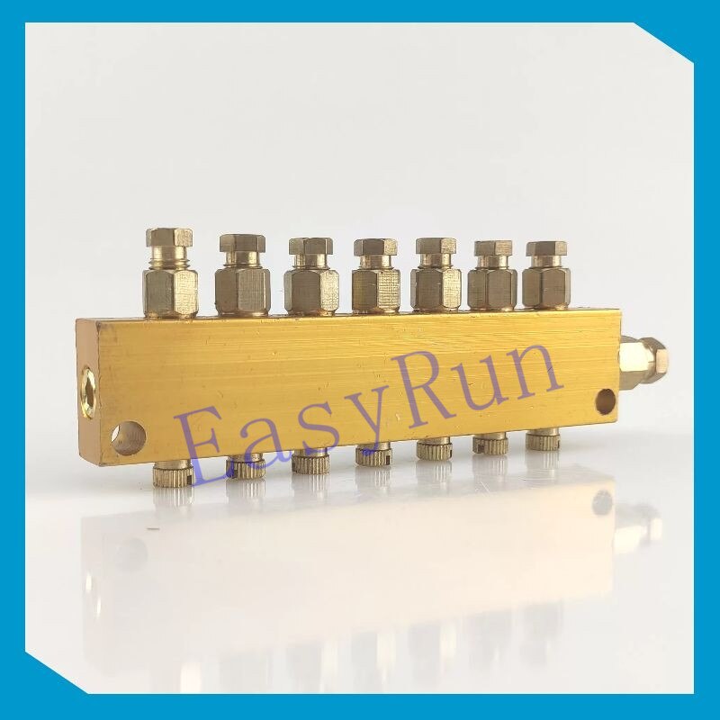 Details about Brass 7 Way Adjustable Lube Oil Grease Distributor Valve Manifold Block Centra