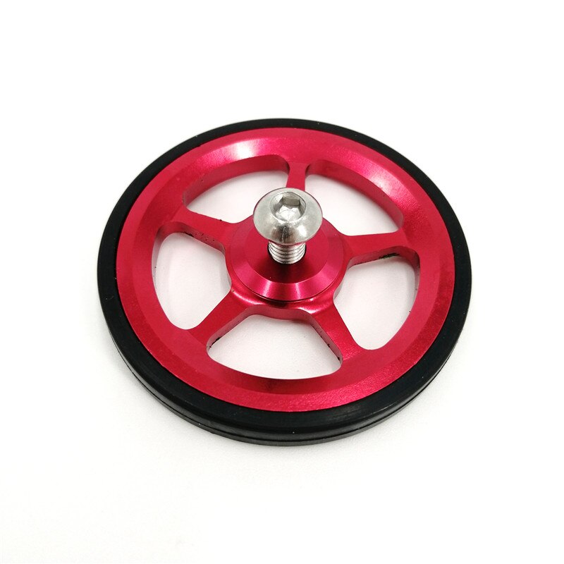 Brompton Rear Rack Easywheel 60mm Aluminum Alloy Easy Wheel Folding Bike Cargo Racks Accessories: Red  1Pcs