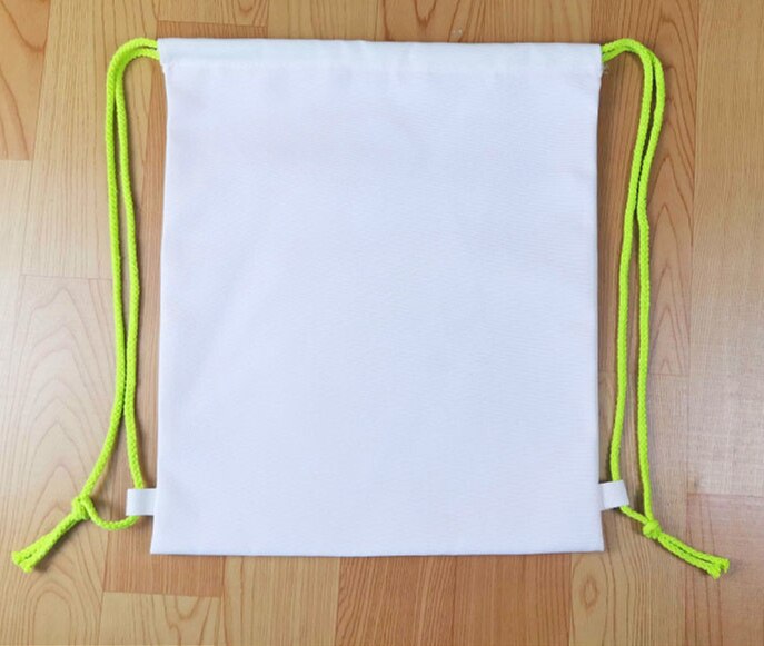 6 stk/parti gør-det-selv blankt sublimeringsprodukt lærred dobbeltskuldret rygsæk, enkel taske med snoretræk: Grøn