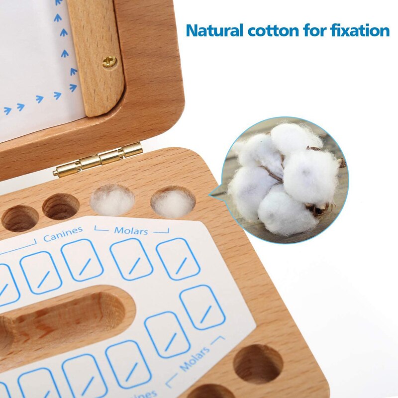 Tand Keepsake Box, Baby Tanden Doos Melk Tanden Besparen Organizer Kit, tand Collection Met Fotolijst Geheugen Opslag Souvenir