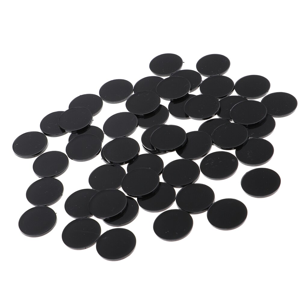 50pcs Round Black Bases 22mm Platform for RPG Roleplay War Game Miniatures