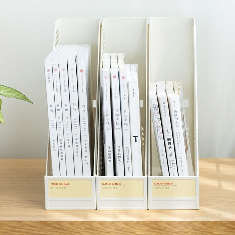 Multi-purpose 2-layer Document Holder Durable File Storage Case Vertical Stackable Placement for School Office Desk