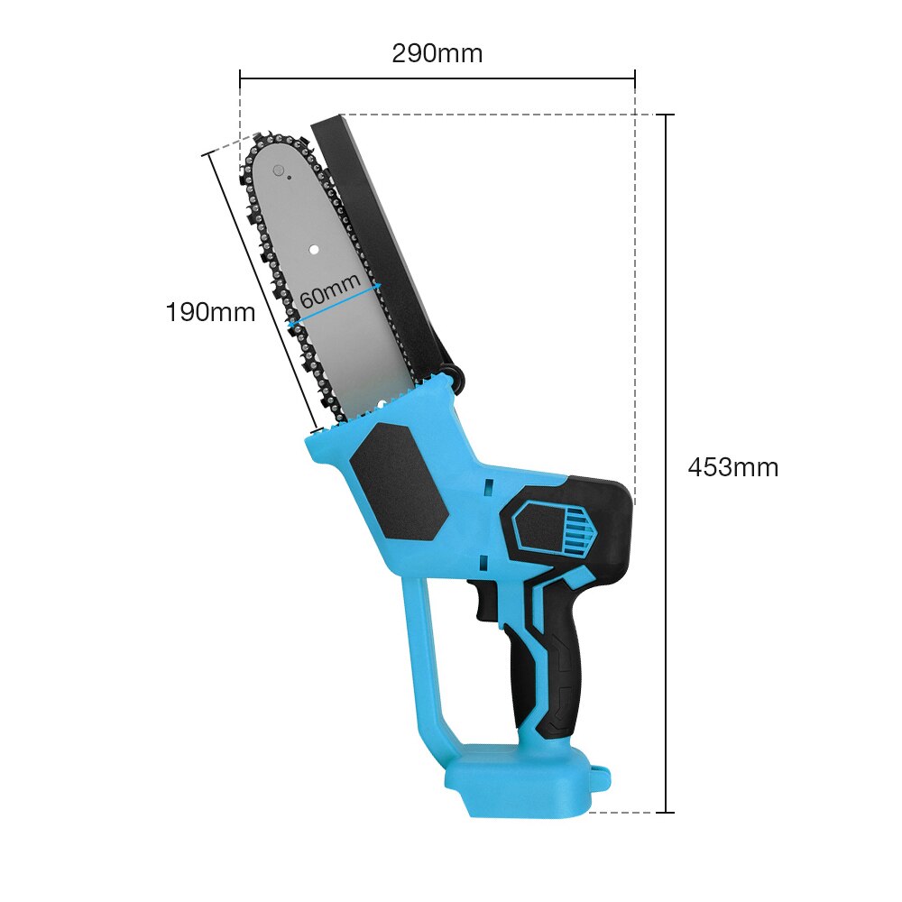 1200W 8 Inch Cordless Electric Chain Saw Brushless Motor Chainsaw Garden Wood Cutters Blade Power Tools For 18V Makita Battery