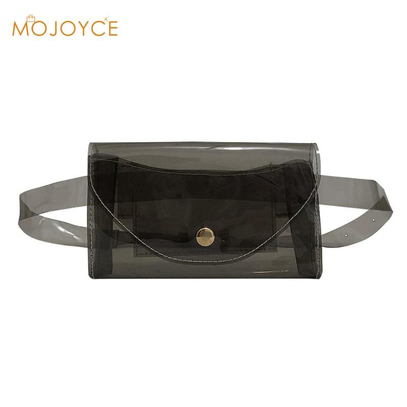 Riñonera nueva rosa para chica, bolso de viaje para playa, bandolera transparente: Black