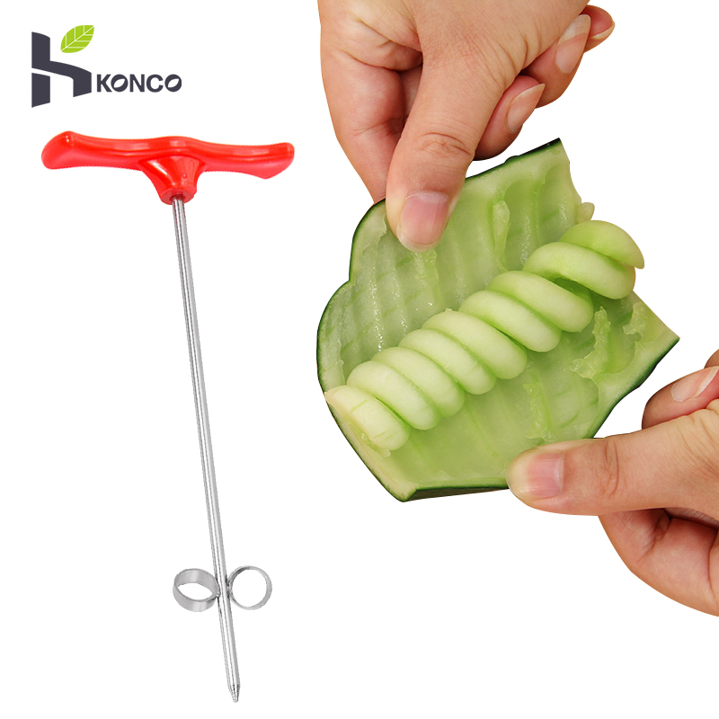 KONCO pomme de terre concombre spirale manuel rouleau coupe faire torsion déchiqueteuse râpe cuisine Gadget outils de cuisson coupe-légumes