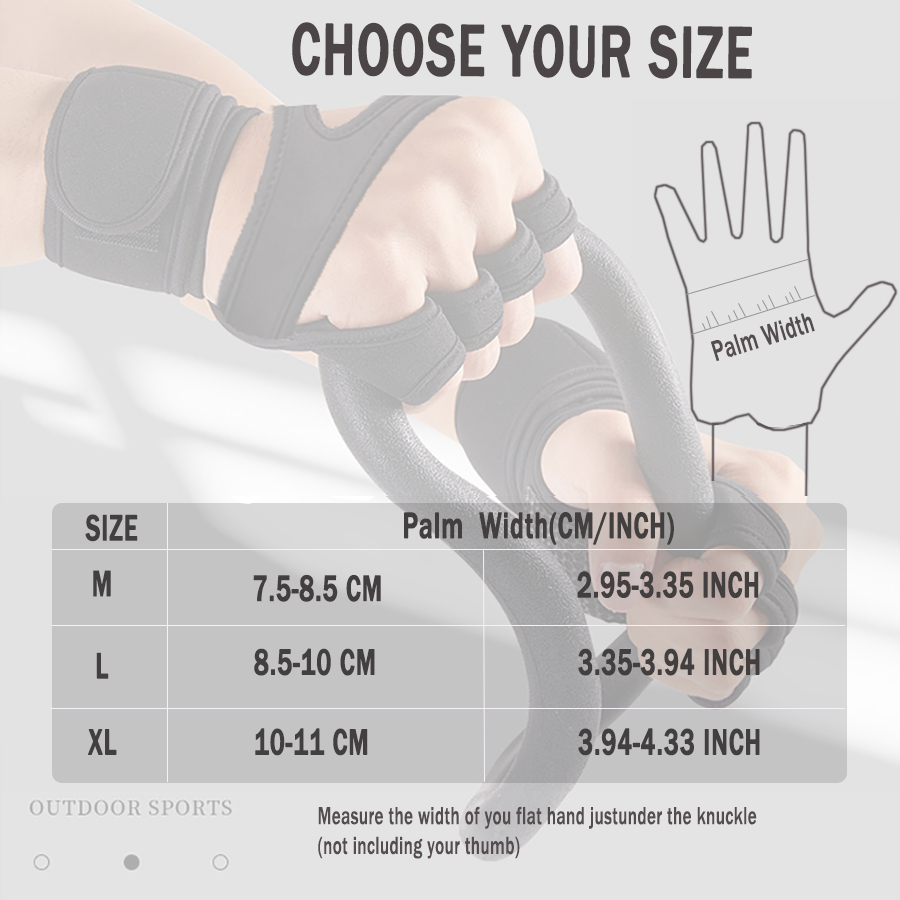 1 Pair Weight Lifting Gloves,Built-in Wrist Wraps Full Palm Protection,Grip Great for Pull Ups Cross Training Fitness Men&Women