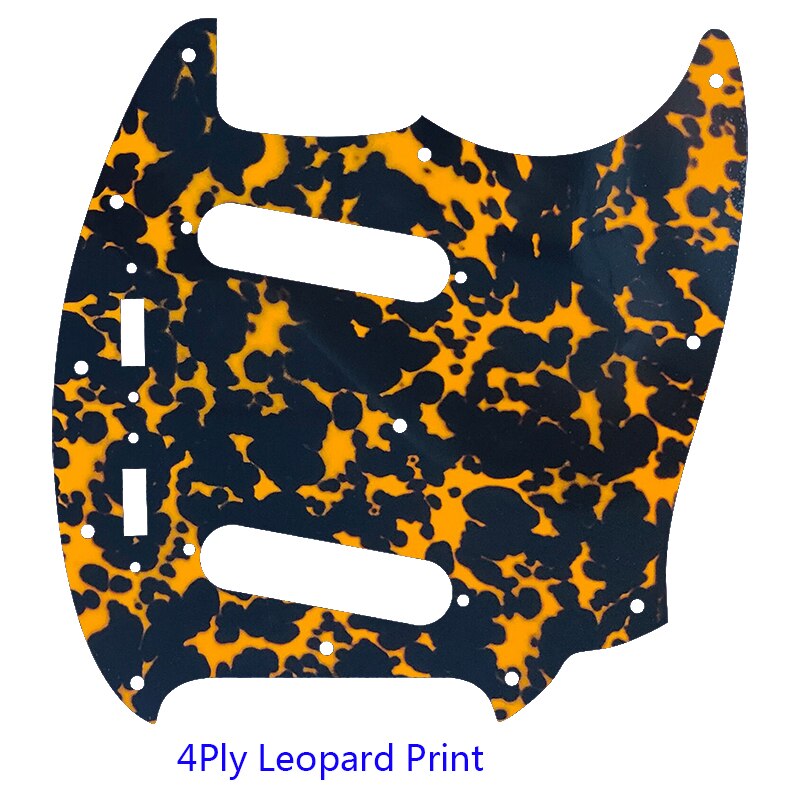 Pleroo Custom Gitaar Pickgaurd Scratch Plaat-Voor Ons Mustang Gitaar Slagplaat Scratch Plaat: 4Ply Leopard Print